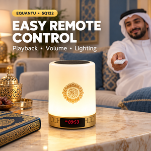 Lecteur Coranique Equantu SQ122 avec haut-parleur Bluetooth, lampe de prière islamique, horloge numérique et télécommande - Product Image 4
