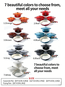 Batterie de cuisine quatre pièces <span class=keywords><strong>en</strong></span> <span class=keywords><strong>fonte</strong></span> émaillée, antiadhésive, style moderne et luxueux, pour soupes, ragoûts et casseroles, compatible <span class=keywords><strong>gaz</strong></span> universel, faible MOQ - Product Image 6