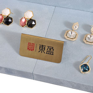 High-grade Multiple Size Display Blocks Velvet Jewelry Tray with Logo <b>Ring</b> Pendant and Earring Salver - Product Image 4