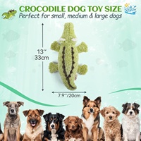 Jouet pour chien en peluche AFP au design crocodile, couineur, anti-ennui, interactif, pour apporter et mâcher, avec couineur et bruit froissé