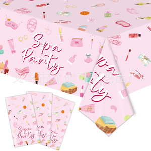 Spa Party <b>Tablecloth</b> Paper Disposable <b>Rectangle</b> 60-80 Pcs Birthday Decorations Venue Setup Props - Product Image 3