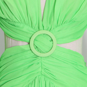 Nuove vendite dirette del produttore gonna lunga trasparente arricciata <span class=keywords><strong>verde</strong></span> con scollo a V Sexy a <span class=keywords><strong>maniche</strong></span> <span class=keywords><strong>lunghe</strong></span> senza allacciatura - Product Image 3
