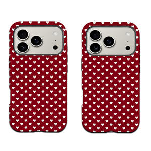 Étui <span class=keywords><strong>de</strong></span> téléphone portable magnétique en TPU <span class=keywords><strong>PC</strong></span> 2 en 1 à pois en forme <span class=keywords><strong>de</strong></span> cœur rouge pour 17 Pro Max 16 Plus 15 14 AIR Personnalisez votre <span class=keywords><strong>photo</strong></span> - Product Image 1