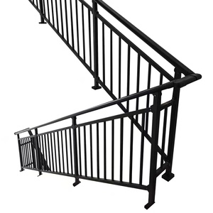 Pasamanos de pared con luz Led moderna Barandillas de escalera arqueadas de vidrio templado Diseño de barandilla de acero simple - Product Image 1