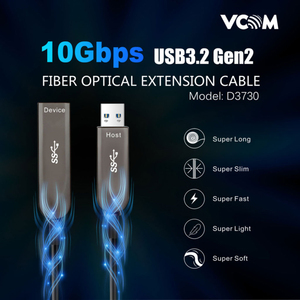 สายต่อขยายไฟเบอร์ออปติก VCOM 30 เมตร 50 เมตร USB3.2 Gen2 10Gbps สายส่งข้อมูล USB Type A - Product Image 6