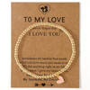 Go2boho Gold Beaded Heart Bracelet Women Love Charm Elastic Bracelet Minimalist Jewelry Gift <strong>for</strong> <strong>Boyfriend</strong> Anniversary <strong>Valentine</strong> - Product Image 2