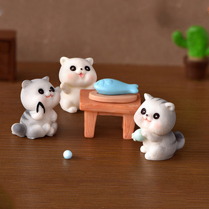 Cute Resin Mini Cat Figurine <b>Miniatures</b> Desktop Ornaments Tiny Animal Kitten Charm for Landscape Decorations DIY Accessories - Product Image 4