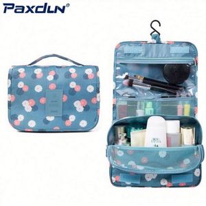 Bolsa de Viaje Transparente Azul Pequeña para Mujer, Enrollable, Aislada, con Gancho para Colgar, para Brochas de Maquillaje - Product Image 1