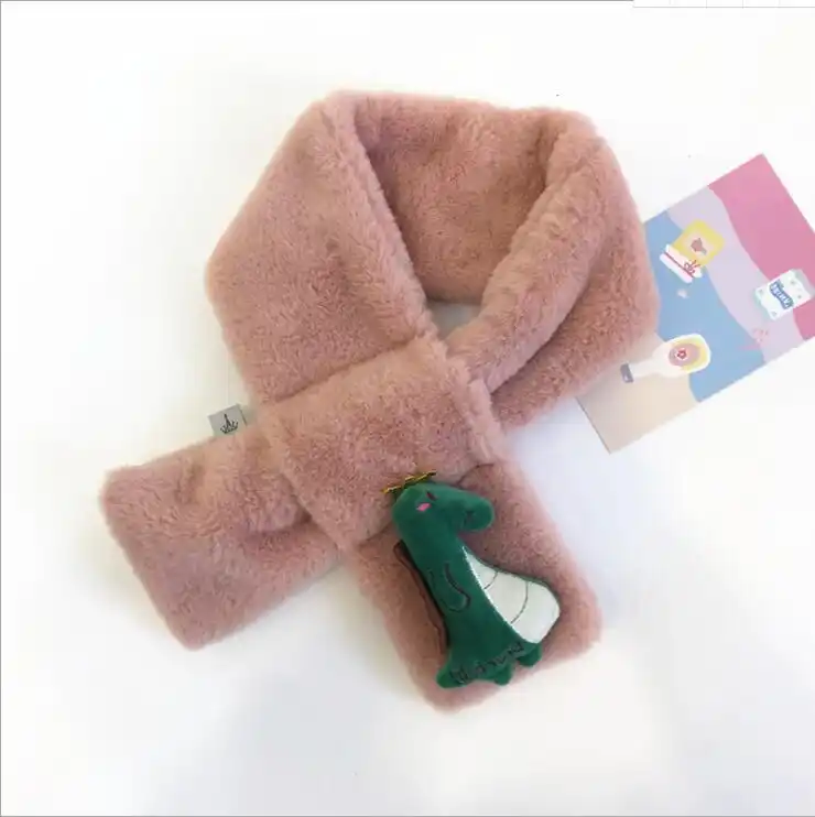 Otoño/Invierno bufanda de piel sintética de dibujos animados lindo niños de bufanda niñas cálida bufanda de cuello