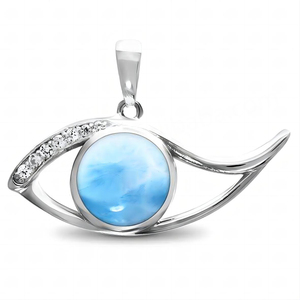 Envío en 7 Días, Joyería Fina de Larimar Etéreo 925S, Piedra Azul Larimar Grande, Venta Popular - Product Image 1