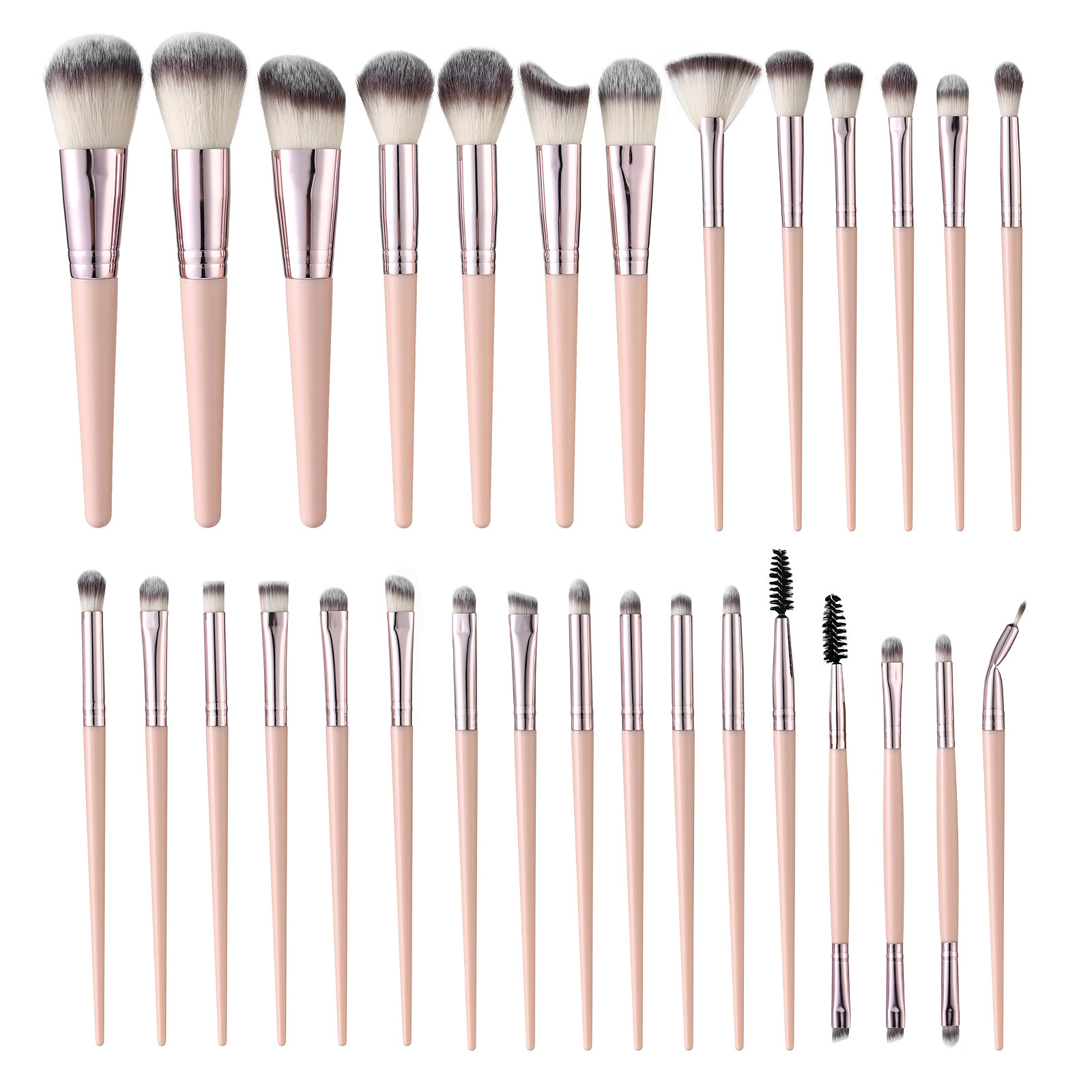 30 pink makeup brushes