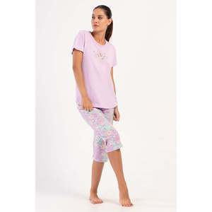 Combinaison de nuit ovale à manches courtes et col rond pour femmes - Product Image 4