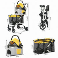 Poussette pour animaux de compagnie pliable de haute qualité, à deux roues doubles, pour deux chiens, poussette double pour chiens