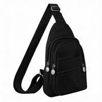 Sac à bandoulière léger et imperméable en polyester grande capacité avec fermeture éclair pour étudiants