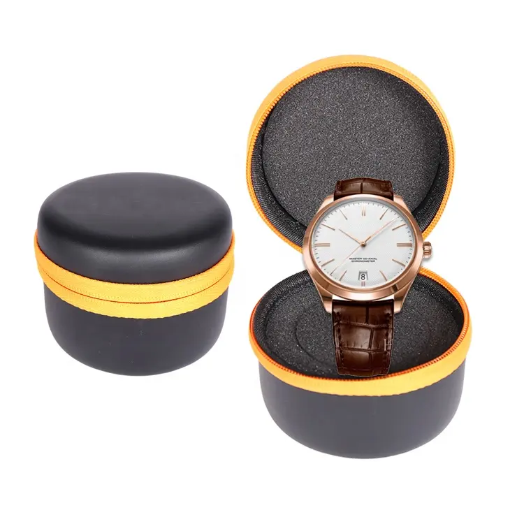 Custom Watch Case Manufacturer EVA Leather Jewelry Box Organizer Packaging Boxes For Men Wristwatches Travel Packing With Strap