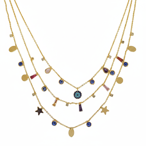 Colliers superposés tendance, bracelet œil maléfique - Product Image 2