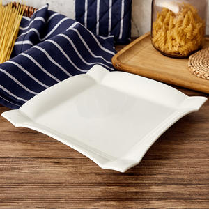 Venta al por mayor barato 6/7/8/9/10/12 pulgadas Hotel porcelana cena platos blanco cuadrado cerámica plato personalizado occidental vajilla - Product Image 2