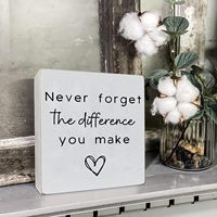Plaque de bienvenue familiale OME SWEET HOME en bois blanc 6x6 pouces, légère, impression numérique, pour chambre, bureau, étagère, décoration intérieure
