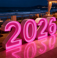 Grandes lettres en PVC, lettres géantes lumineuses à LED pour fête d'anniversaire, mariage, boutique de détail, décoration d'événements