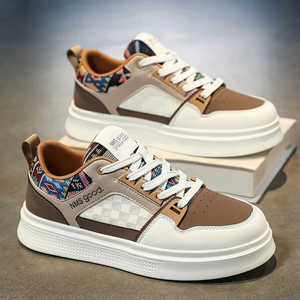 2026 New Men's Thick Sole Student Sports <b>Shoes</b> Breathable Leather Casual Trendy Board <b>Shoes</b> - Product Image 5
