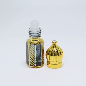 New Design 2ml 3ml 5ml 10ml Empty Attar Arabian Oil Perfume Glass <b>Bottles</b> with Plastic Screw Cap Screen Printing Rubber <b>Stopper</b> - Product Image 4