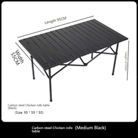 Table pliante moderne en alliage d'aluminium - Pieds rétractables et design roulant, portable pour le camping, la pêche et la plage