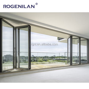 Sistema <span class=keywords><strong>de</strong></span> <span class=keywords><strong>Puertas</strong></span> Plegables Modernas Rogenilan, Impermeables y Deslizantes Tipo Acordeón <span class=keywords><strong>de</strong></span> Aluminio con Doble Acristalamiento - Product Image 3