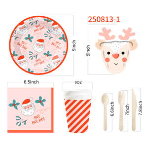 Juego de Vajilla Navideña Creativa DAMAI, Incluye Platos, Vasos y Servilletas de Papel con Forma de Ciervo para Decoración de Mesa de Fiesta Navideña - Product Image 3