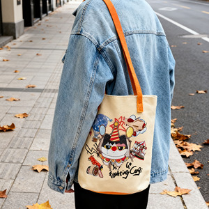 Borsa in Tela Personalizzata con Logo Stampato, Design Clown Cartoon, Borsa a Tracolla per <span class=keywords><strong>Shopping</strong></span> - Product Image 6