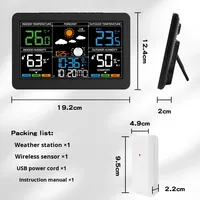 Station météo électronique multifonctionnelle, horloge LED de bureau, thermomètre d'humidité, prévisions météorologiques, sans fil RF, pour bureau et extérieur
