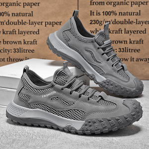 รองเท้าโลฟเฟอร์ตาข่ายระบายอากาศสำหรับผู้ชายในฤดูร้อน แบบผูกเชือก สวมใส่สบาย กันลื่น ทนทานต่อการสึกหรอ รองเท้าลำลอง รองเท้าเพื่อความปลอดภัยในการทำงาน Evergreen - Product Image 3