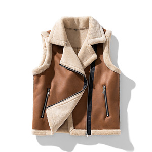 Automne <span class=keywords><strong>hiver</strong></span> chaud Vintage sans manches nouveauté mode dame hommes vestes Patchwork fourrure <span class=keywords><strong>d</strong></span>écontracté gilet hommes manteaux - Product Image 5