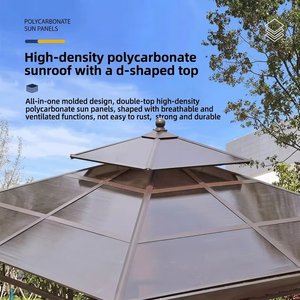 Gazebo à <span class=keywords><strong>toit</strong></span> rigide 2026 avec banc intégré, pavillon de jardin extérieur en aluminium, <span class=keywords><strong>toit</strong></span> permanent en polycarbonate, pergola <span class=keywords><strong>pour</strong></span> patio - Product Image 3