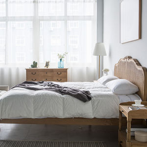 Прямая Продажа с фабрики классическая кровать из массива дерева на платформе Экологически чистая мебель для спальни для домашнего использования - Product Image 2