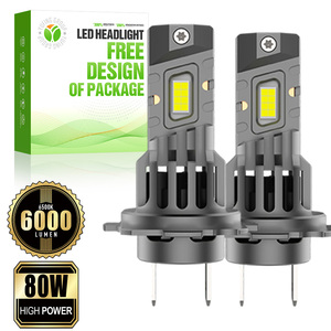 Faro LED Y6C Super Luminoso 6000Lm 80W H7 con Chip CSP 3570 per Moto Fuoristrada e Camion, in Alluminio Aeronautico - Product Image 1