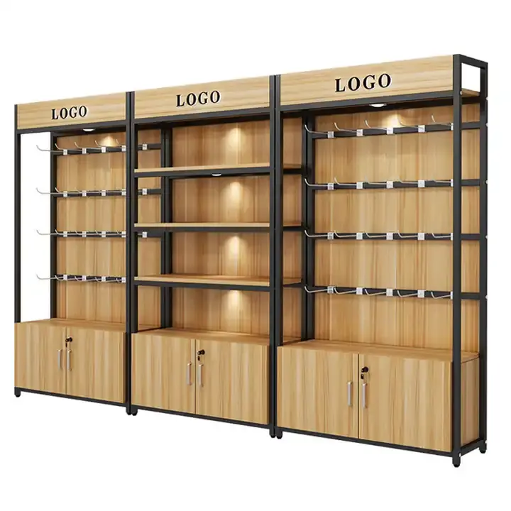 Cửa hàng tiện lợi duy nhất hai mặt kệ siêu thị bằng gỗ kim loại kệ trưng bày cho siêu thị