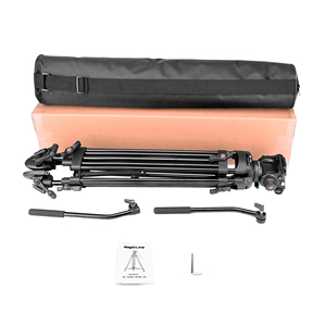 Trépied de caméra vidéo en aluminium robuste de 65.7 pouces avec 2 poignées de barre panoramique tête fluide pour caméscope Canon Nikon <span class=keywords><strong>Sony</strong></span> DSLR - Product Image 6