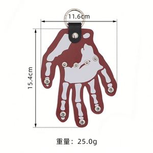 Porte-clés en cuir PU, porte-clés cool, porte-clés gothique d'horreur pour sacs, décoration d'Halloween, cadeau - Product Image 5