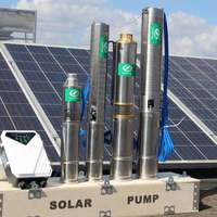 Ac/DC hybride pompes solaires de forage submersible pompe solaire pompe de puits profond
