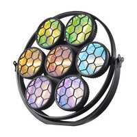 Lumière clignotante rétro à 7 yeux 7*50W avec lampes COB + RGB à changement de couleur. Convient aux salles de danse disco et aux spectacles de DJ.