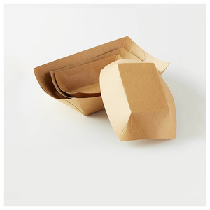Barquette en papier kraft personnalisée, jetable, de qualité alimentaire, longue, avec revêtement PE, pour snacks, hot-dogs, nuggets de poulet, ailes de poulet, 4oz, 10oz, 13oz, 23oz - Product Image 6