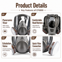 Respirateur intégral CF6800 avec filtre A1B1E1K1(P3) |   Masque à gaz pour vapeurs organiques, gaz acides, NH3, formaldéhyde