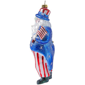 Adornos Colgantes de Vidrio Pintados a Mano, Adornos Navideños con Bandera Americana, Adornos Colgantes de Papá Noel para Decoración Navideña - Product Image 5