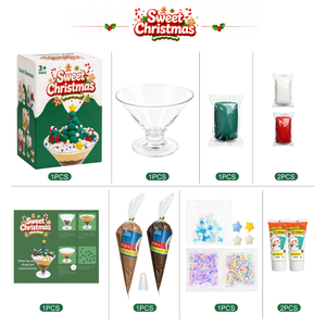 Kit de loisirs créatifs DIY pour gobelets à dessert en argile auto-durcissante motif sapin de Noël avec accessoires de colle crème pour enfants OEM ODM - Product Image 2