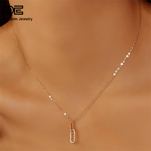 De Oval zirkon kolye kolye S925 gümüş klasik lüks Bar kolye kolye 18K altın kaplama takı kadınlar için - Product Image 3