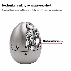 Bán Buôn Khuyến Mại Trứng Hẹn Giờ 60 Phút Thép Không Gỉ Trứng Đồng Hồ Nhà Bếp Cơ Khí Hẹn Giờ Thời Gian Nướng Nấu Ăn Nhắc Nhở - Product Image 6