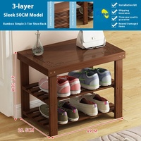 2025 nouvelle armoire à chaussures multicouche en bambou véritable pour un usage domestique; Meubles de salon modernes; Banc à chaussures pour hall d'entrée étroit