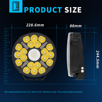 DXZ 9R04 Phare de conduite à 21 LED de 9 pouces avec faisceau spot et DRL 24V blanc jaune pour camion SUV 4x4