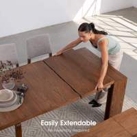 Ensemble Table à Manger Pliante en Bois Naturel de Luxe Sur Mesure, Meilleure Table de Bar avec Crédence Console pour Salle à Manger d'Hôtel