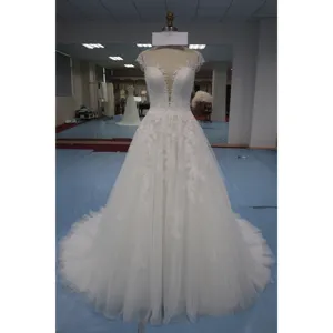 Заводская цена, пикантное свадебное платье с элегантным топом с вышивкой и блестками, сверкающее свадебное платье